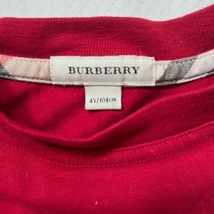 Boys Red Burberry Sweater, 4 Year Old